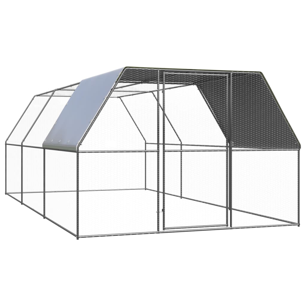 vidaXL Jaula Gallinero de Exterior de Acero Galvanizado Casa de Gallinas Pollo Dimensiones 2 x 2 x 2 m, 3 x 2 x 2 m, 2 x 4 x 2 m y mas