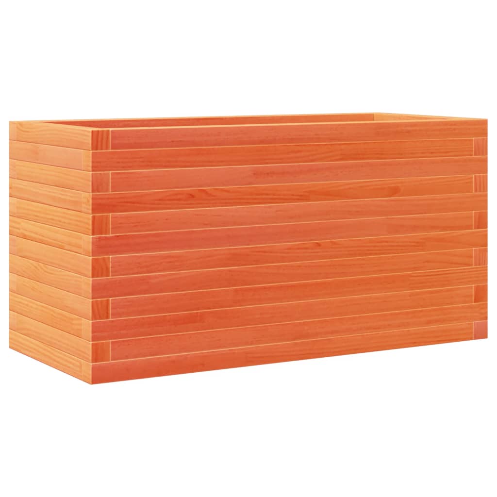vidaXL Jardinera de madera de pino impregnada 90x40x46 cm Color Pino natural,  Blanco,  Marrón cera y mas