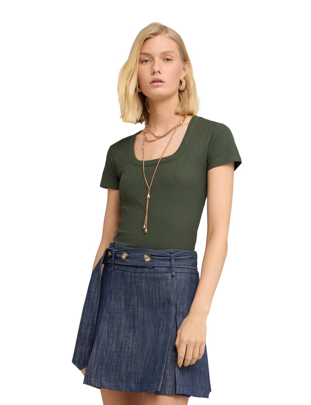 Motivi - Camiseta de punto acanalado con cut-out