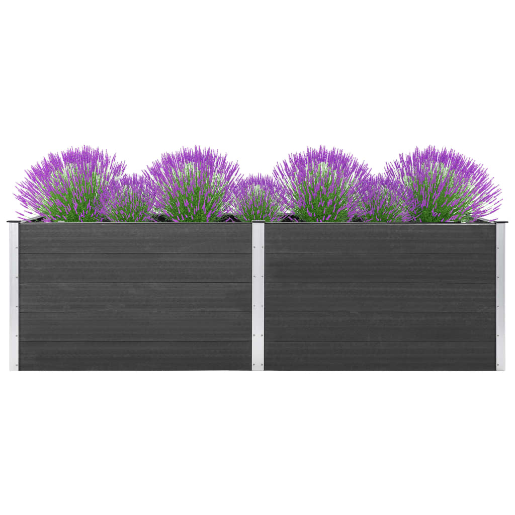 vidaXL Arriate de jardín WPC gris  Dimensiones 200 x 50 x 54 cm,  200 x 50 x 91 cm,  200 x 100 x 54 cm y mas