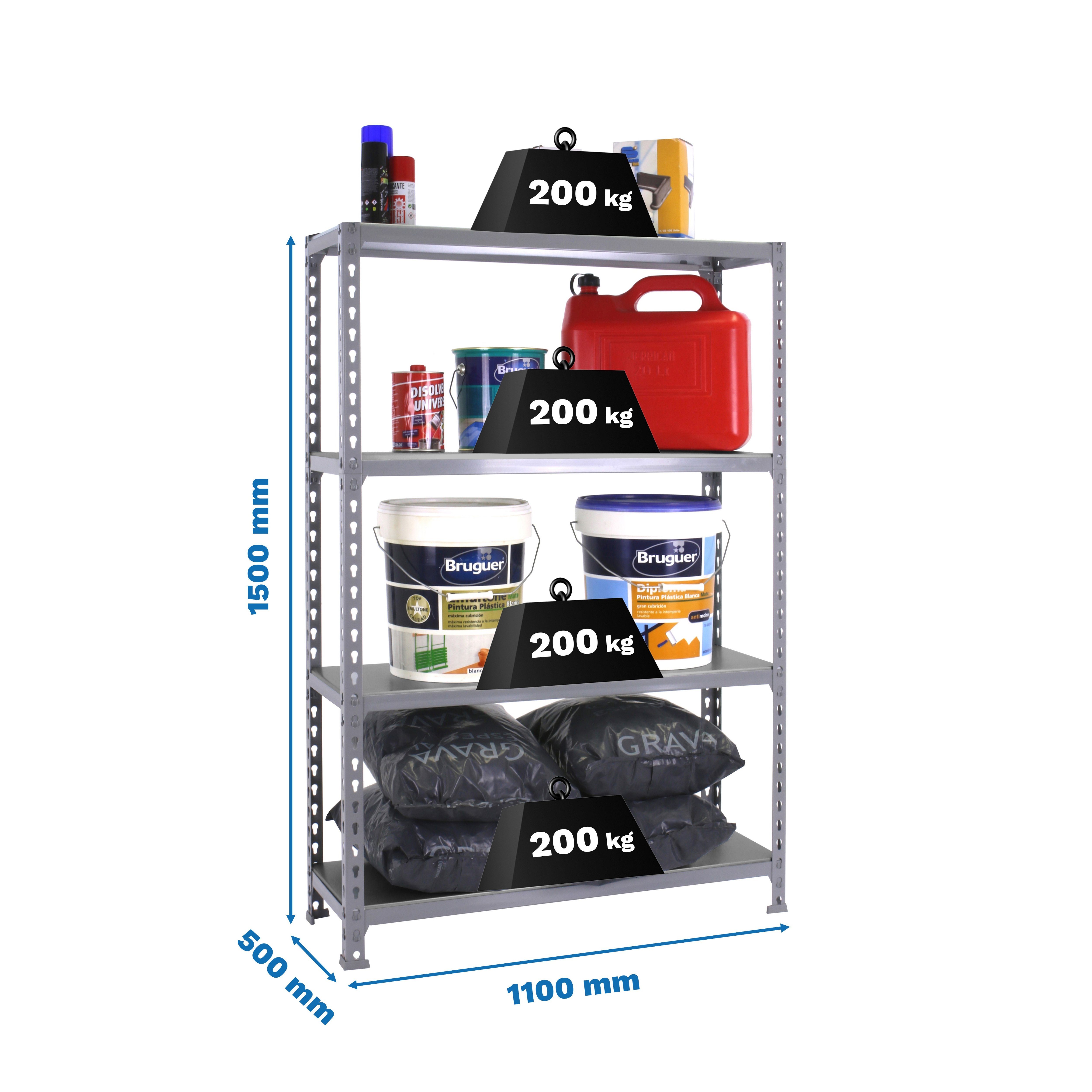 Estantería SIMONRACK Simonclick superplus 4/500 1500 gris/gris