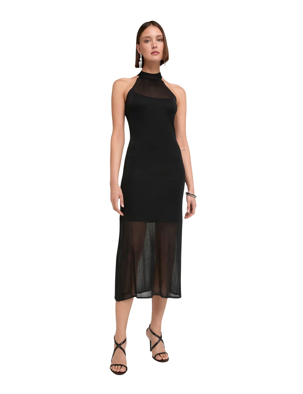 Motivi - Vestido tubo de punto con transparencias