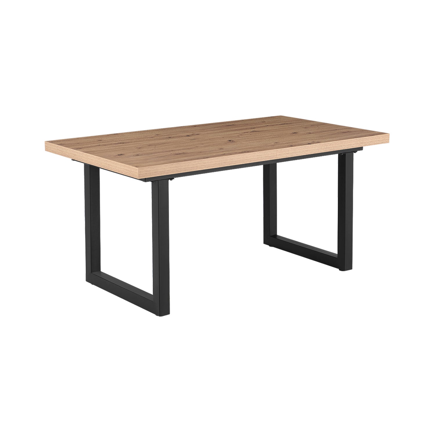 Mesa de comedor rectangular extensible kristin natural y madera para hogar moderno mueble de almacenaje  - Homekit