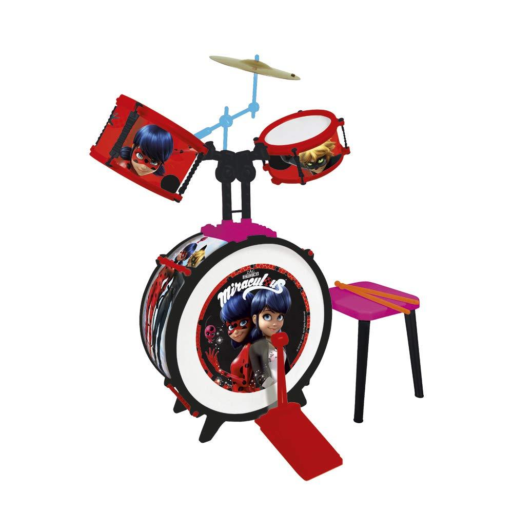 Batería Ladybug 3 Elementos Con Banqueta (Reig 2676)