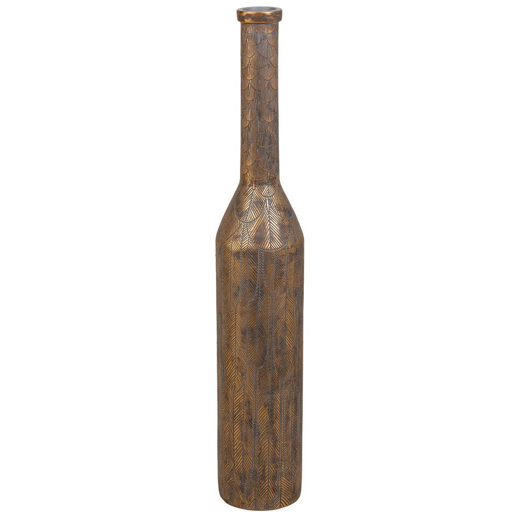 Jarron De Poliresina Marron 17,5x17,5x100cm, El mejor complemento para tu hogar