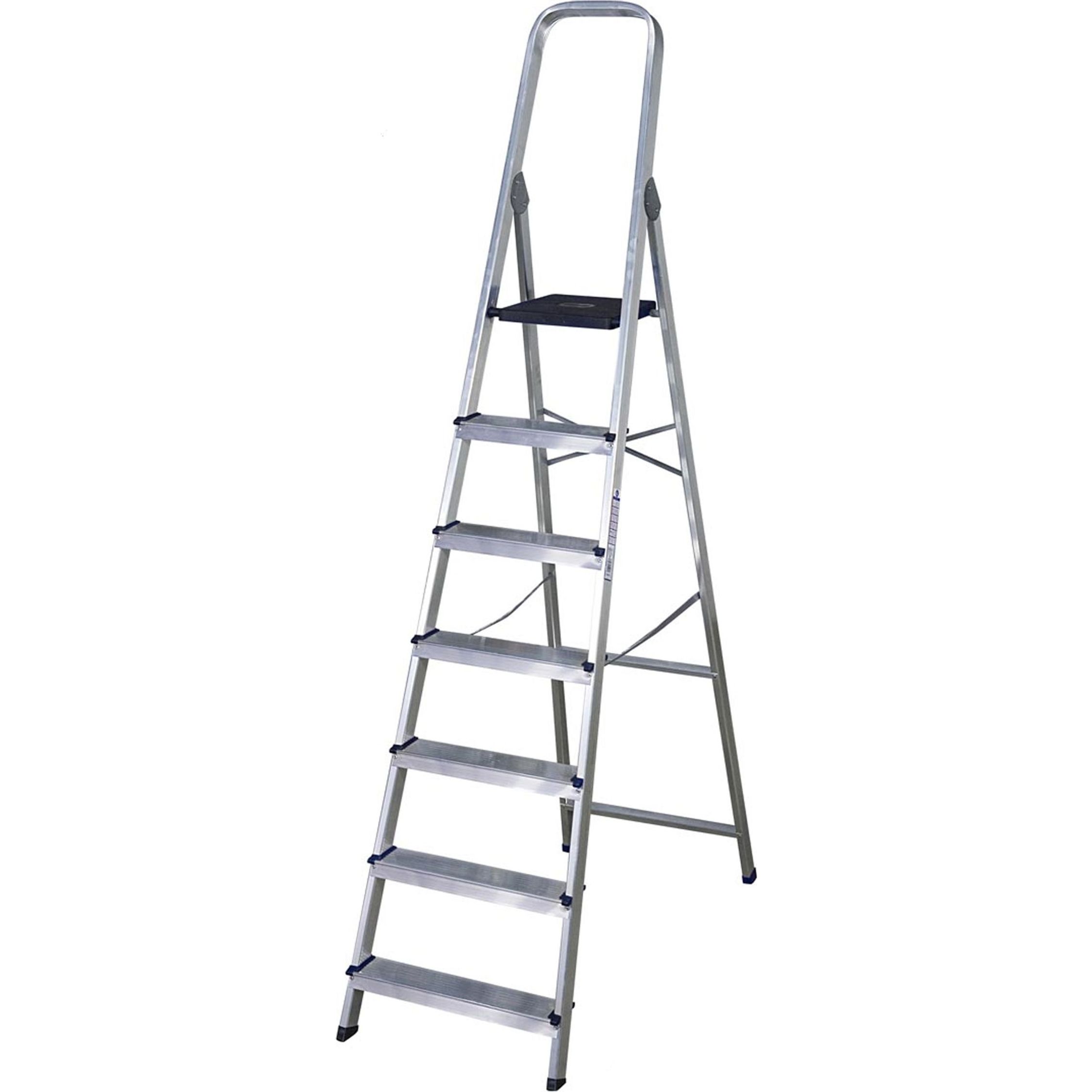 Inde - Escalera 7 peldaños 222x50x12cm - Resistente y Duradera - Plegable y Versátil - Acceso a Alturas - Peldaños Antideslizantes