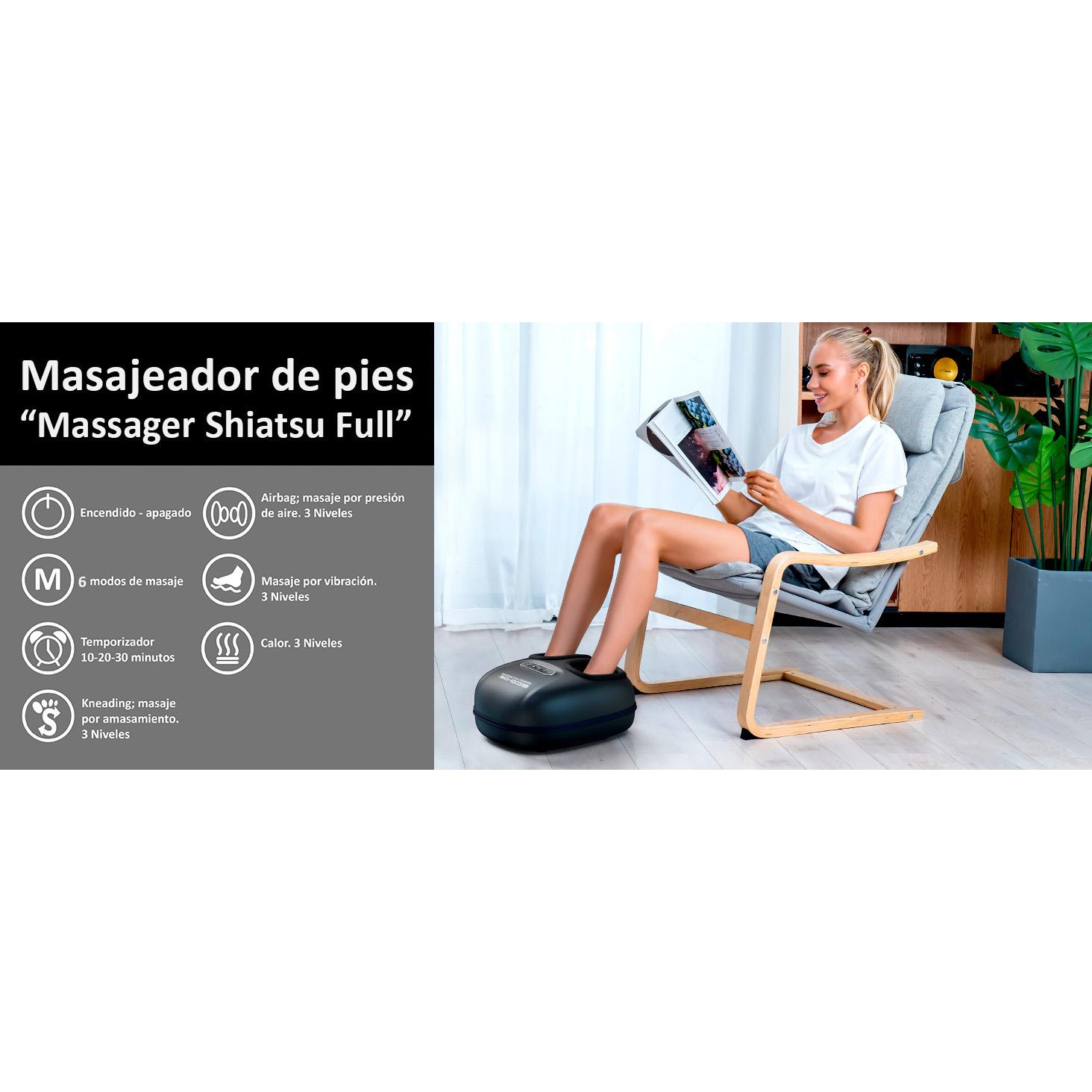ECODE - Masajeador de pies shiatsu con calor, compresión de aire y vibración para alivio muscular y mejora de la circulación