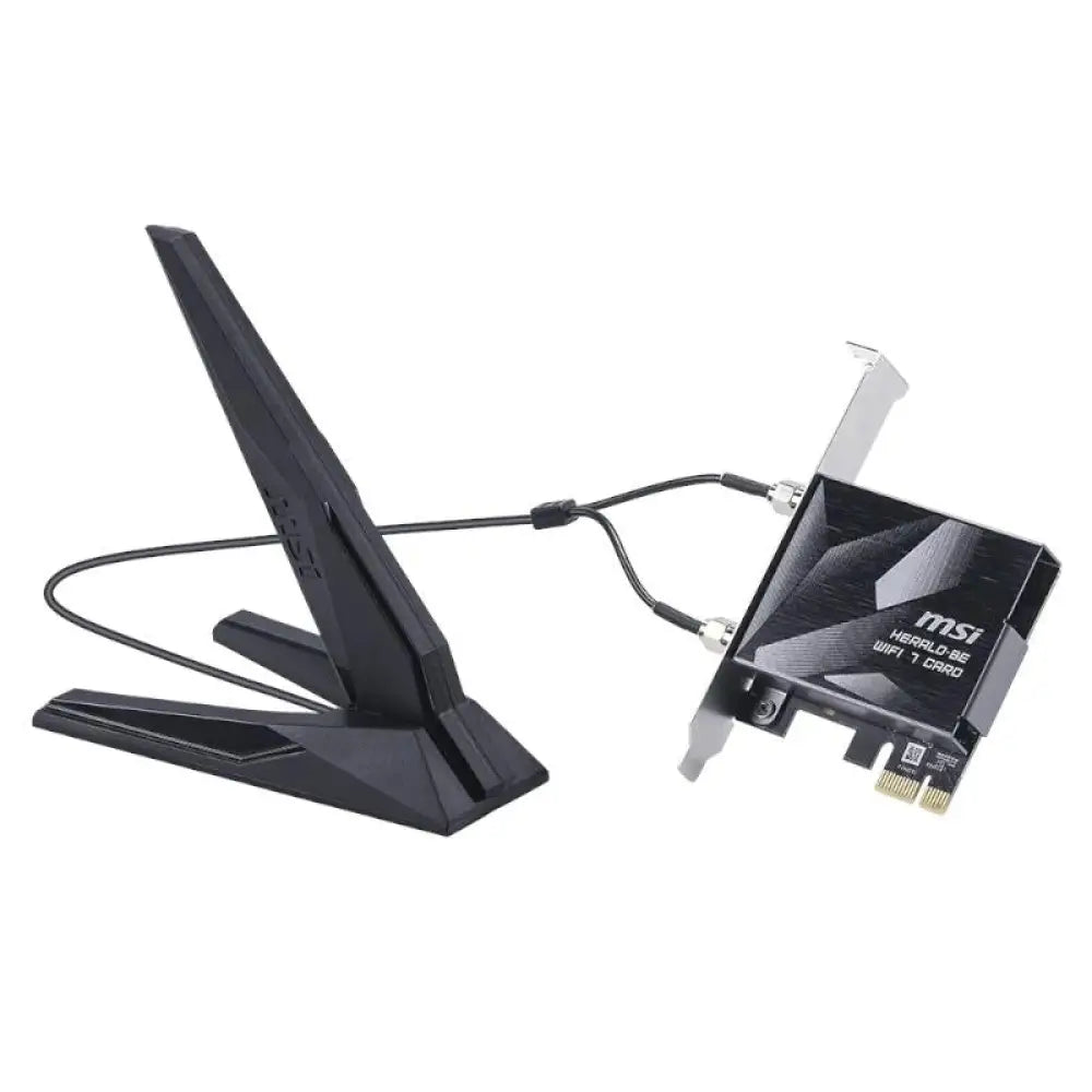 Tarjeta de Red MSI Herald BE9400 PCI Express 5764 Mbit/s Wi-Fi 7 Bluetooth 5.4 Antena Externa