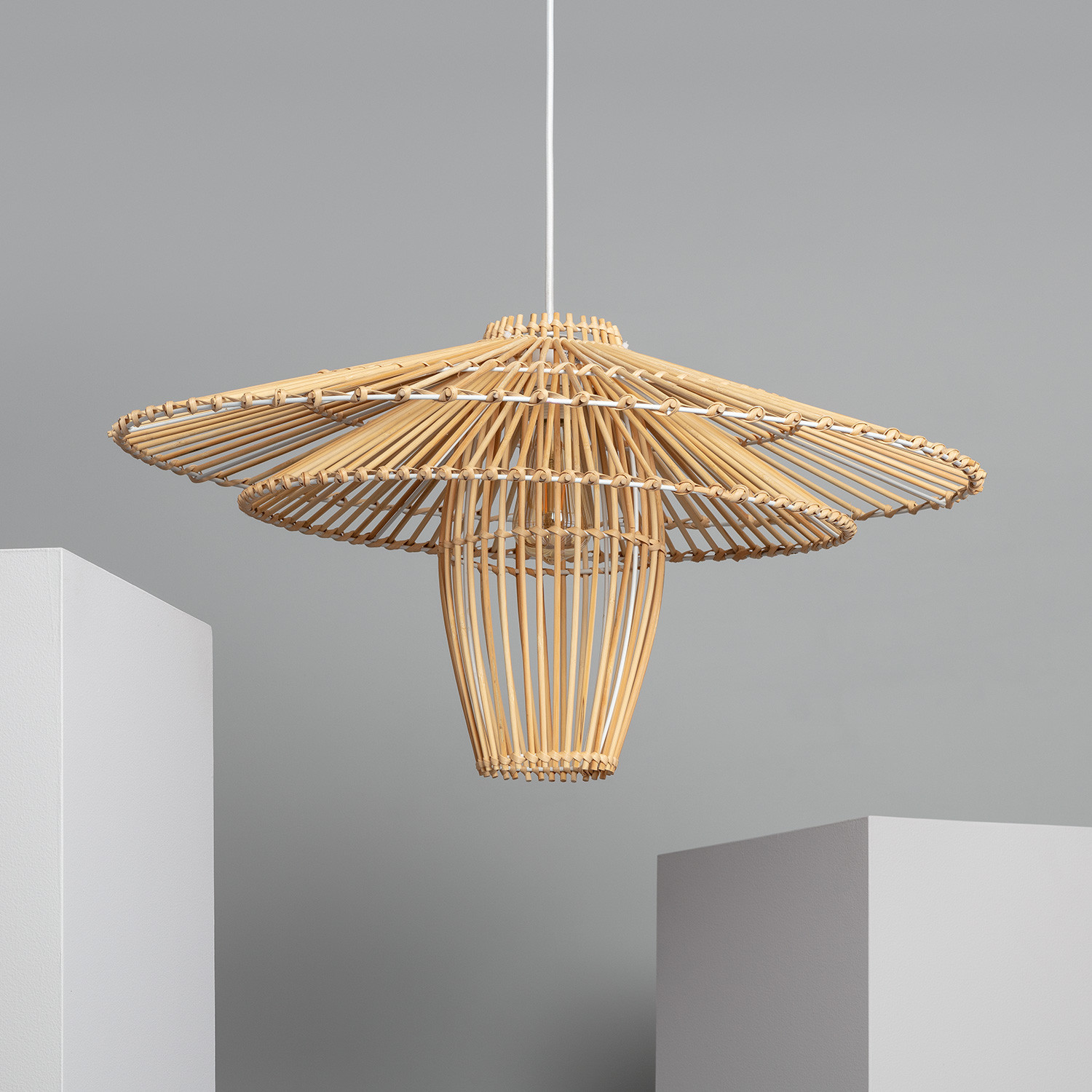 Ledkia Lámpara Colgante Bambú Jiang de Diseño Único y Elegante