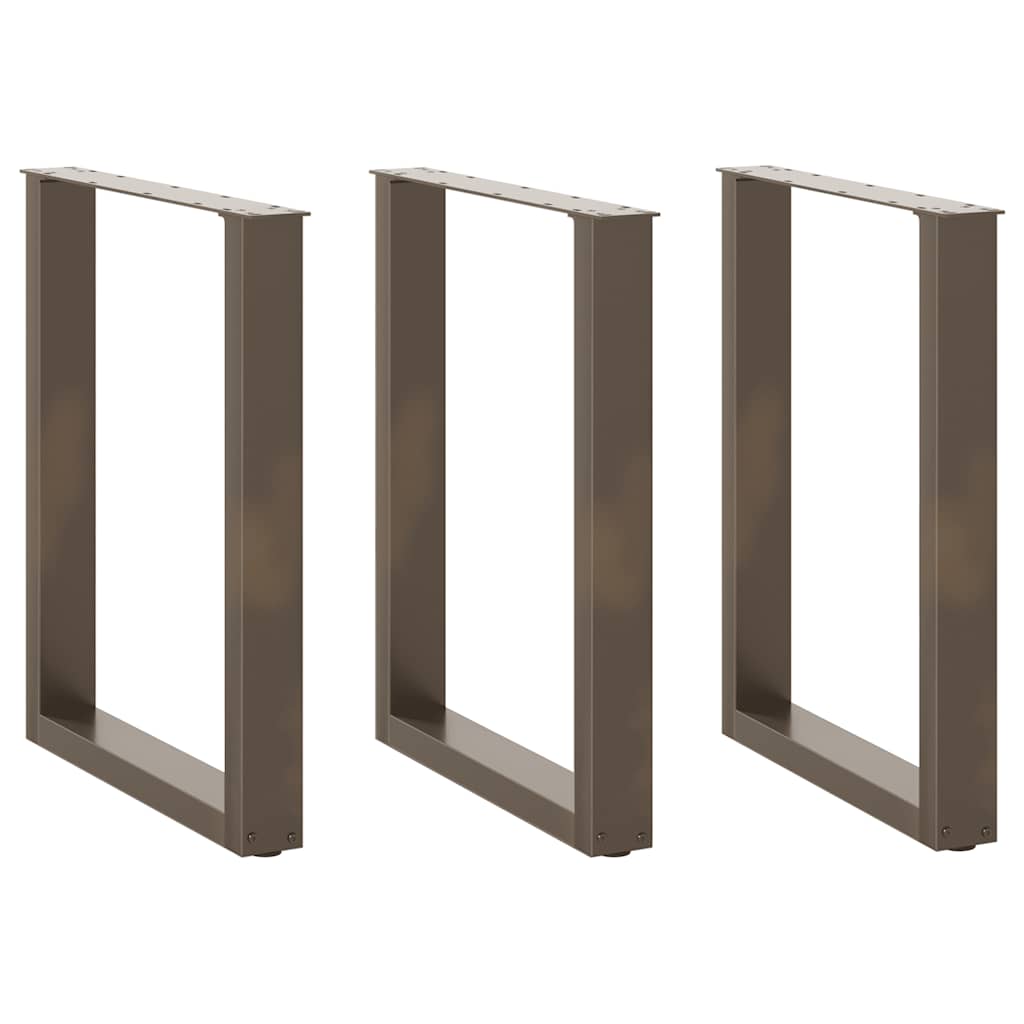 vidaXL Patas para mesa de comedor en forma de U (3 unidades) 70 x (72-73) cm, acero