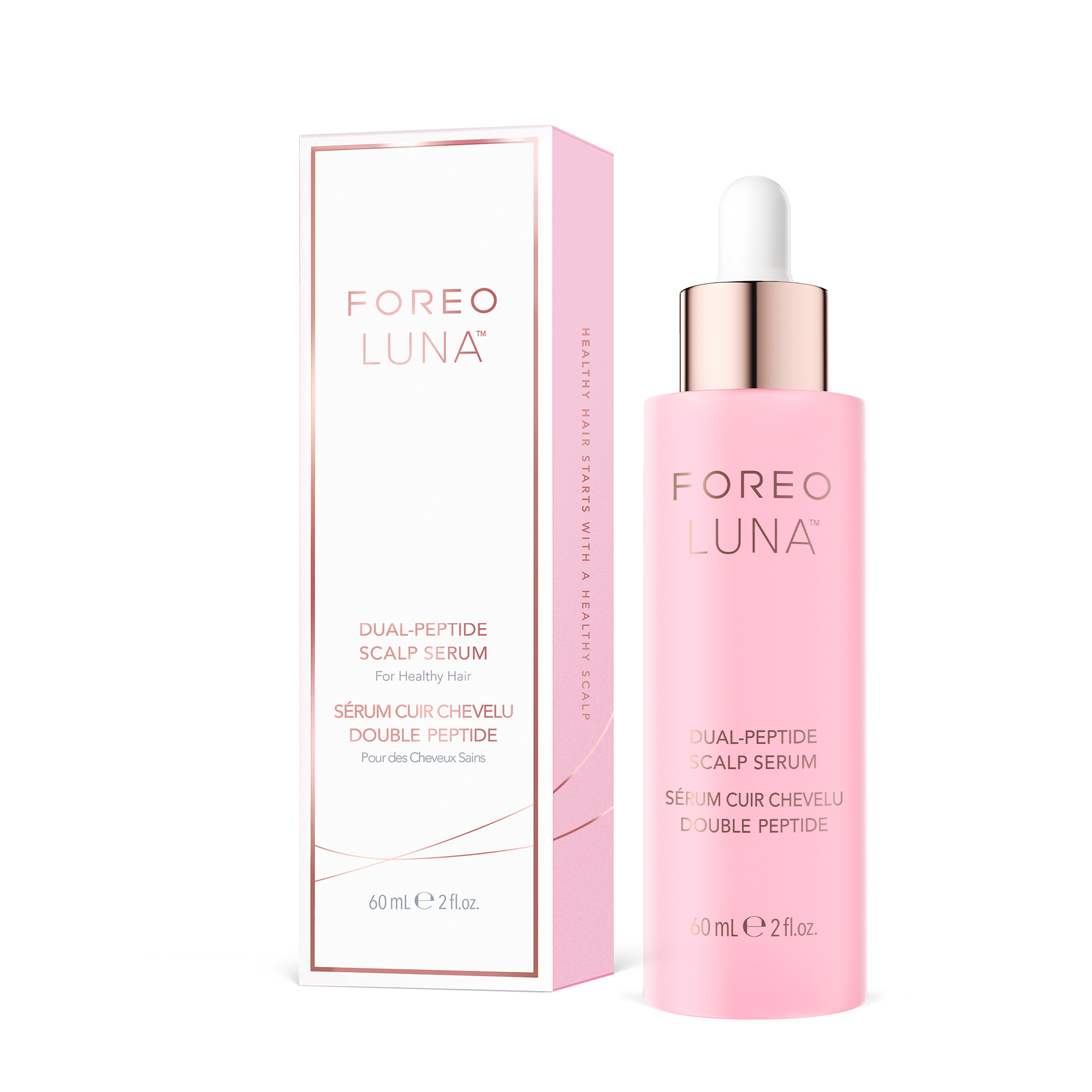 FOREO LUNA Sérum capilar con dobles péptidos - Para el crecimiento del pelo y tratamiento del cuero cabelludo con complejo de péptidos, cica y portulaca - Tratamiento anticaída - 60 ml