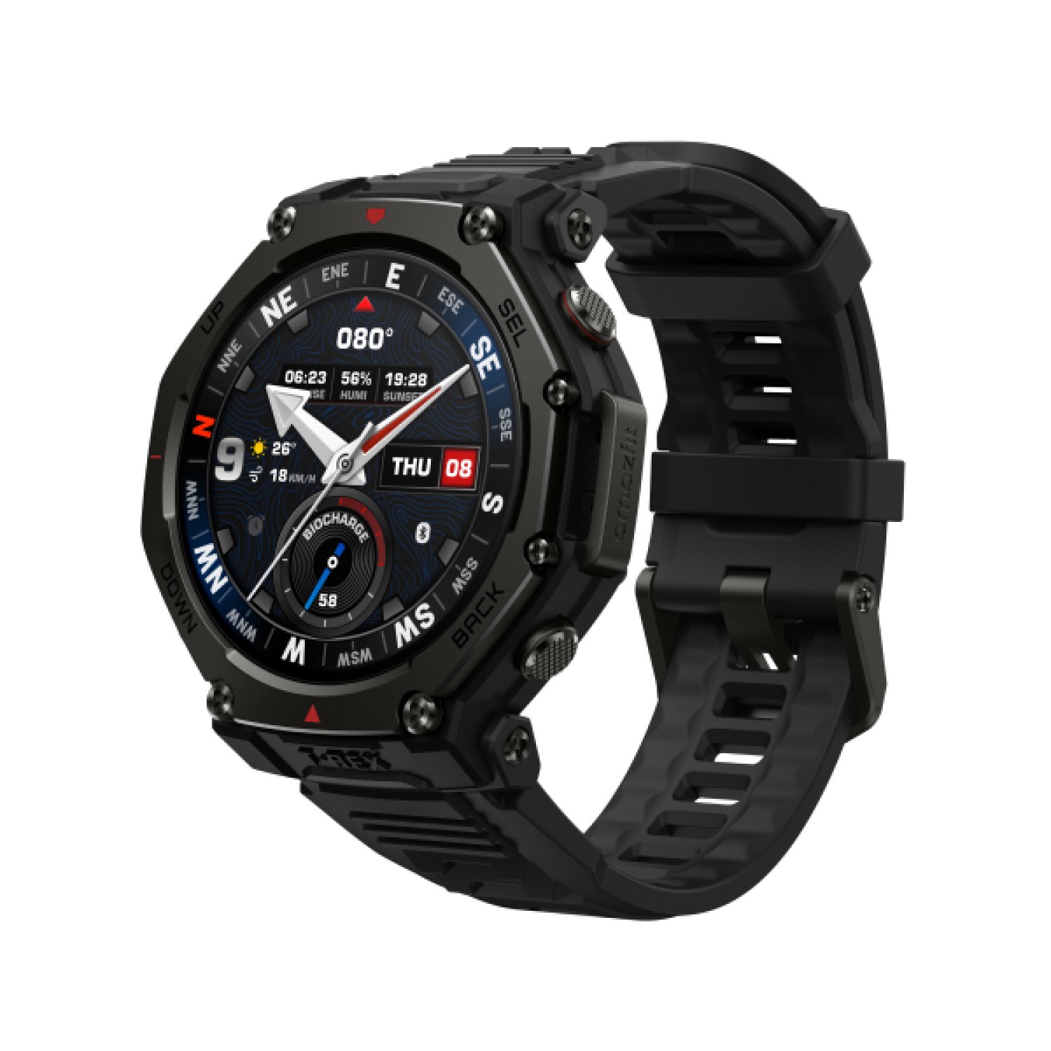 Amazfit T-Rex Pro · 44mm · Reloj Inteligente Táctico · Negro