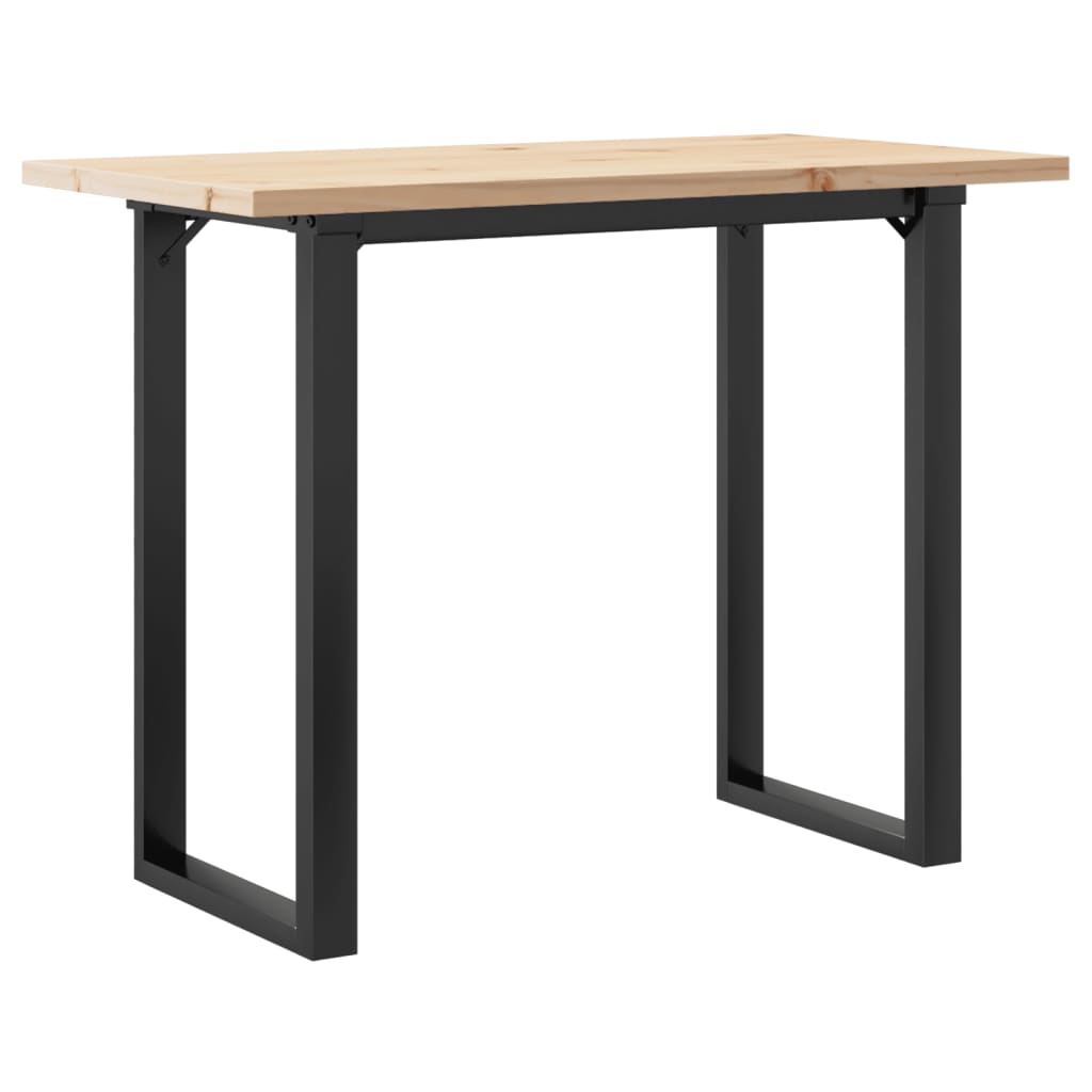 vidaXL Mesa de centro marco O madera maciza pino y acero en dimensiones 100x50x45 cm/100x50x45.5 cm/100x50x75 cm y más | estructura resistente ideal para salón dormitorio o estudio