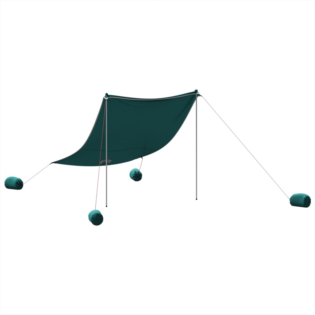 vidaXL Toldo de playa con anclas de arena 214x236 cm tienda de playa Color Azul,  Gris,  Verde y mas