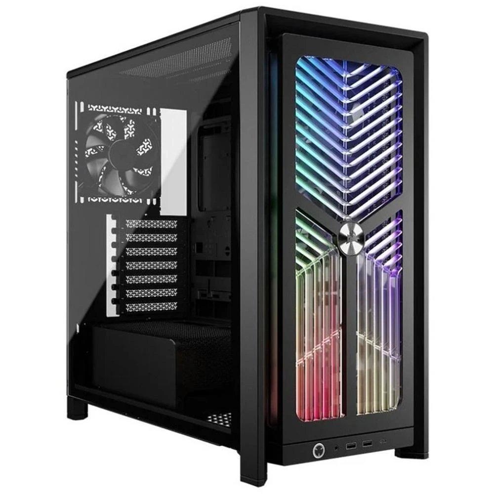 Corsair - Caja para PC Frame 4000X RS con cristal templado lateral y panel frontal RGB Flow, compatible con placas E-ATX y tarjetas gráficas de hasta 430 mm