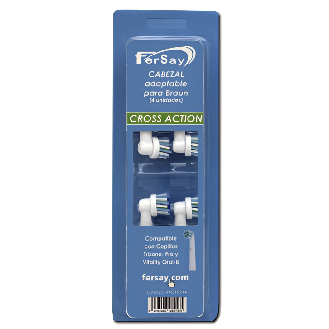 Cabezal Adaptable Cepillo Dental Braun Cross Action (4 Unidades)
