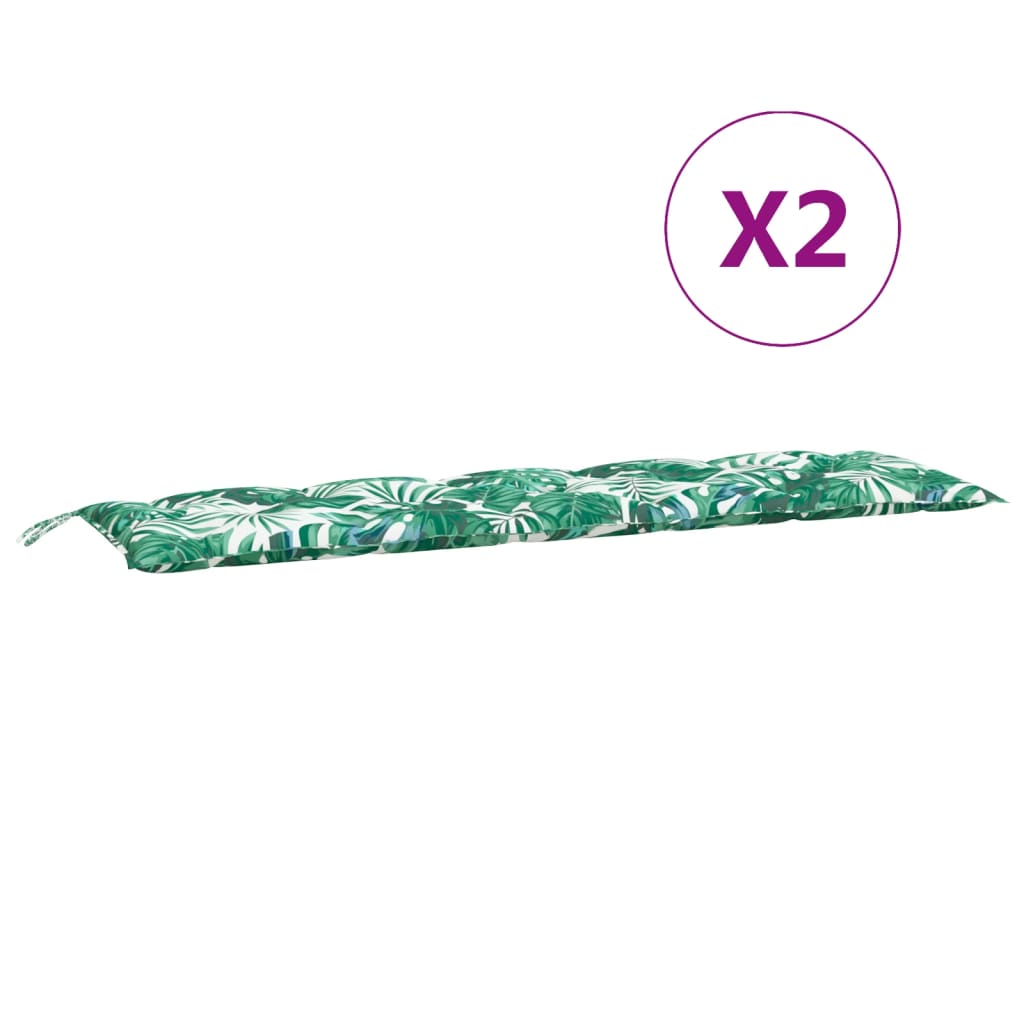 Vidaxl Cojines Banco Jardín 2 Uds Tela 180x50x7 Cm Color Antracita