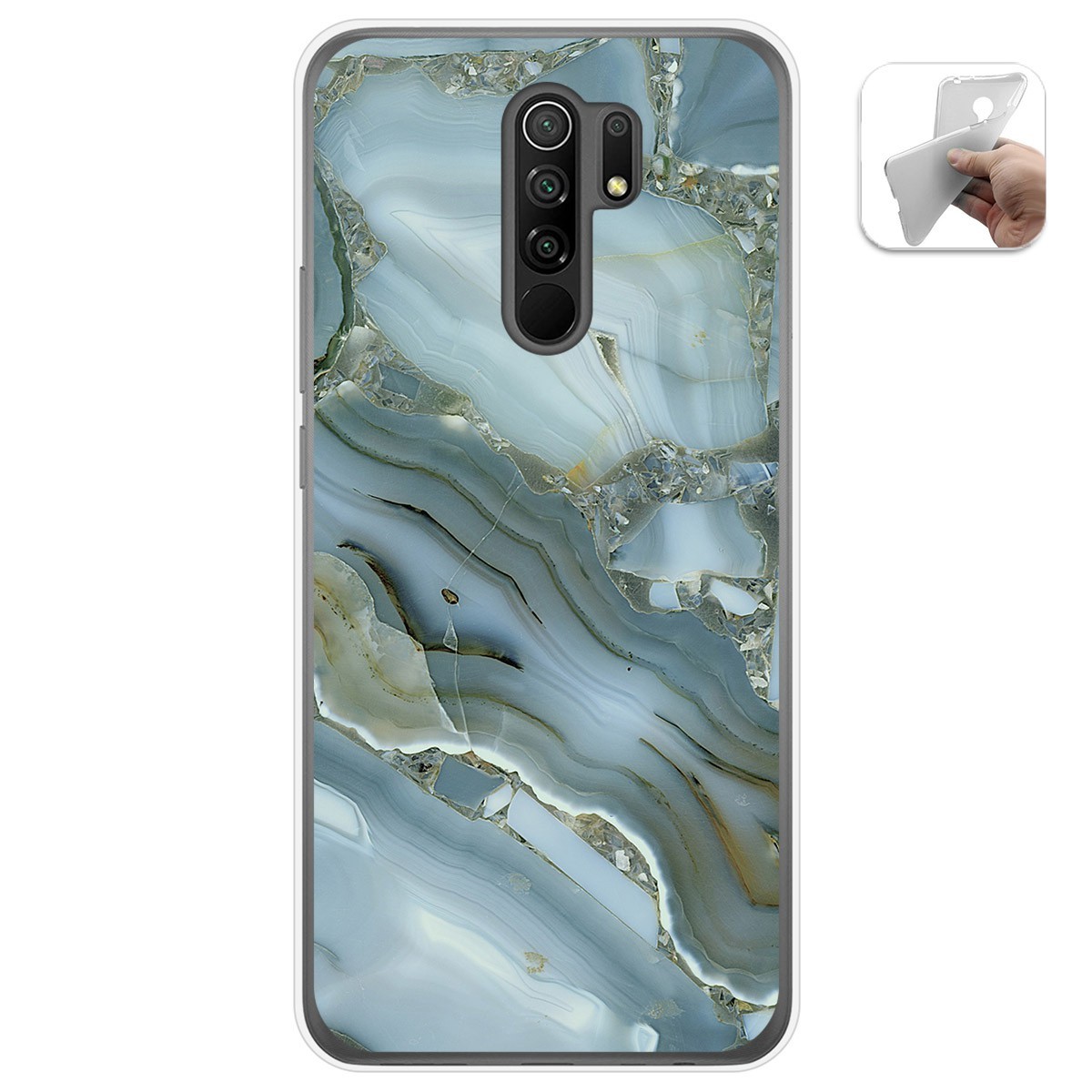 Tumundosmartphone Funda Gel Tpu para Xiaomi Redmi 9 diseño Mármol 09 Dibujos