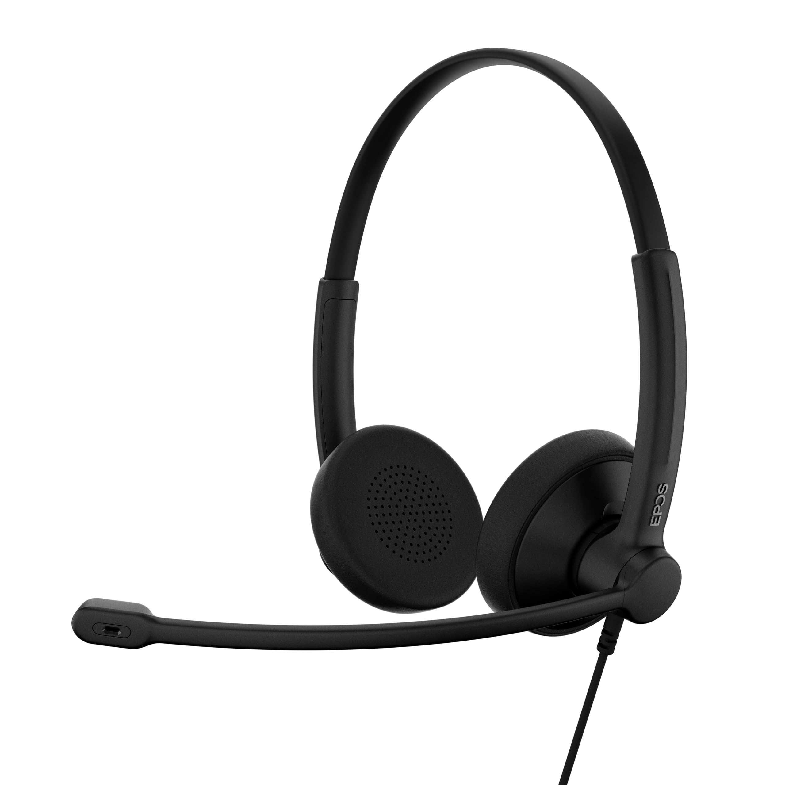 EPOS Impact 100 UC Stéréo USB-C+A Casque Avec Microphone, Universal Communications, Anti-Bruit, Léger, Adaptateur USB, Coussinets Doux, Contrôle Appels, Usage Pro, UC Professionnel, Noir
