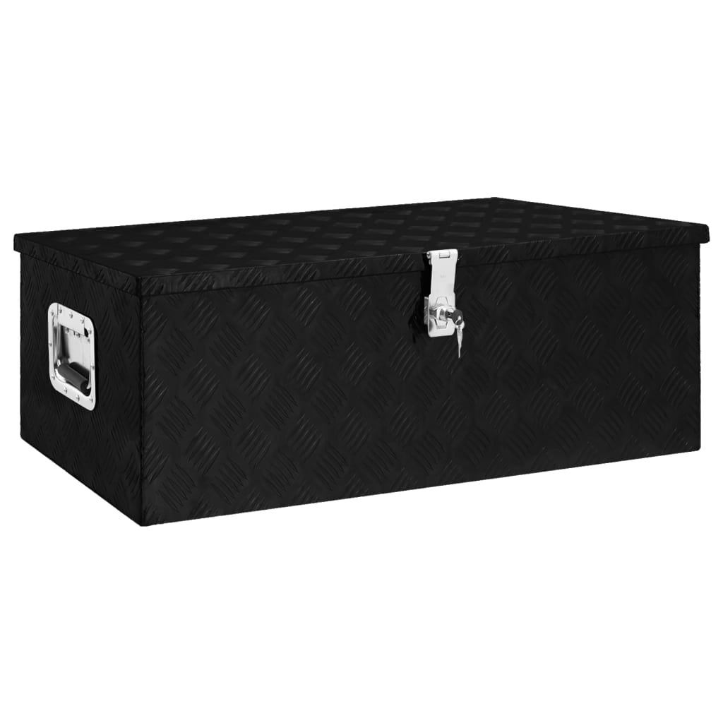 vidaXL Caja de Almacenaje de Aluminio Herramienta Accesorio Vehículo Color Negro,  Plateado, y mas