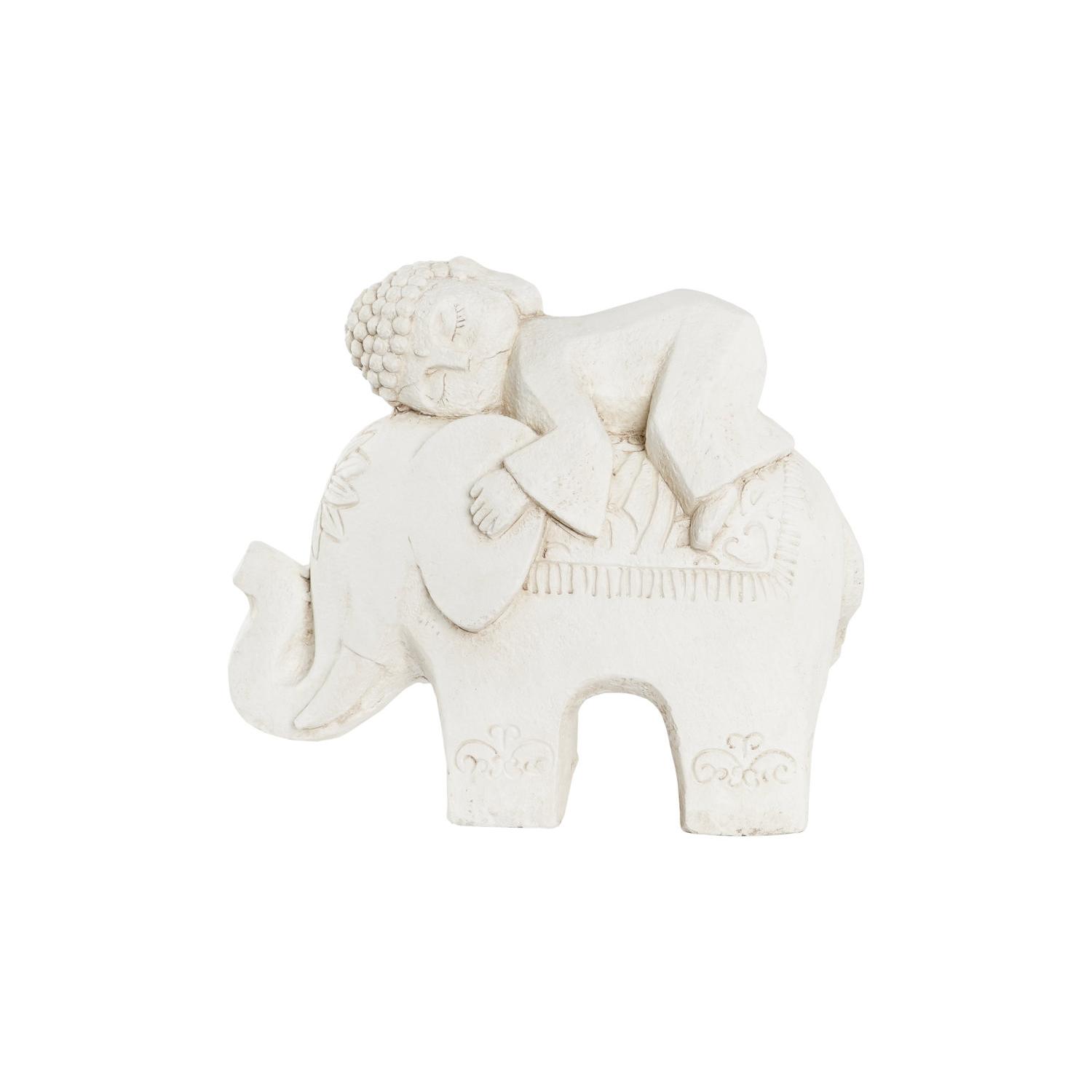FIGURA MAGNESIA 44X22X40 BUDA ELEFANTE ENVEJECIDO FD203214