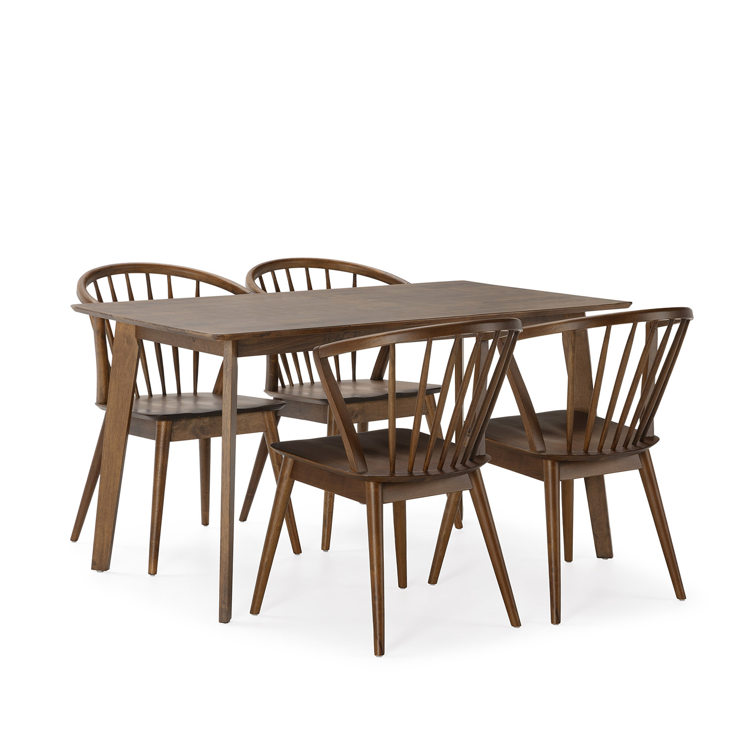VS Venta-Stock Juego de mesa 140x80 cm y 4 sillas de comedor Mura