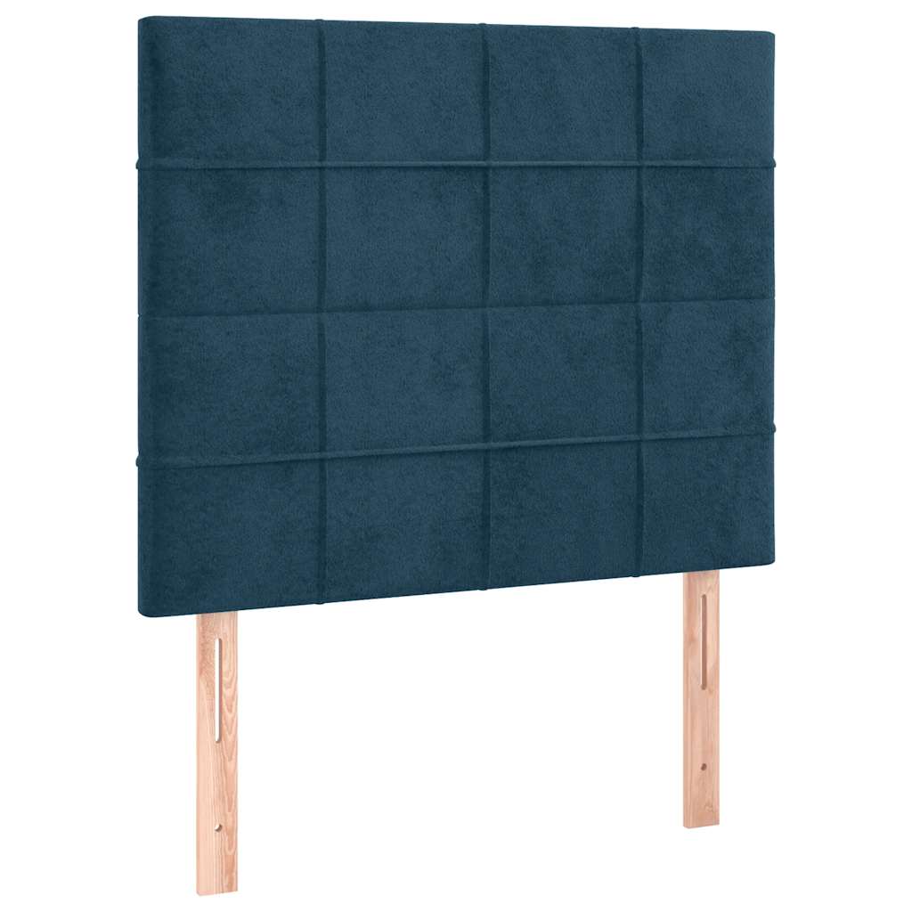 vidaXL Cabecero con luces LED terciopelo azul oscuro 100x5x118/128 cm