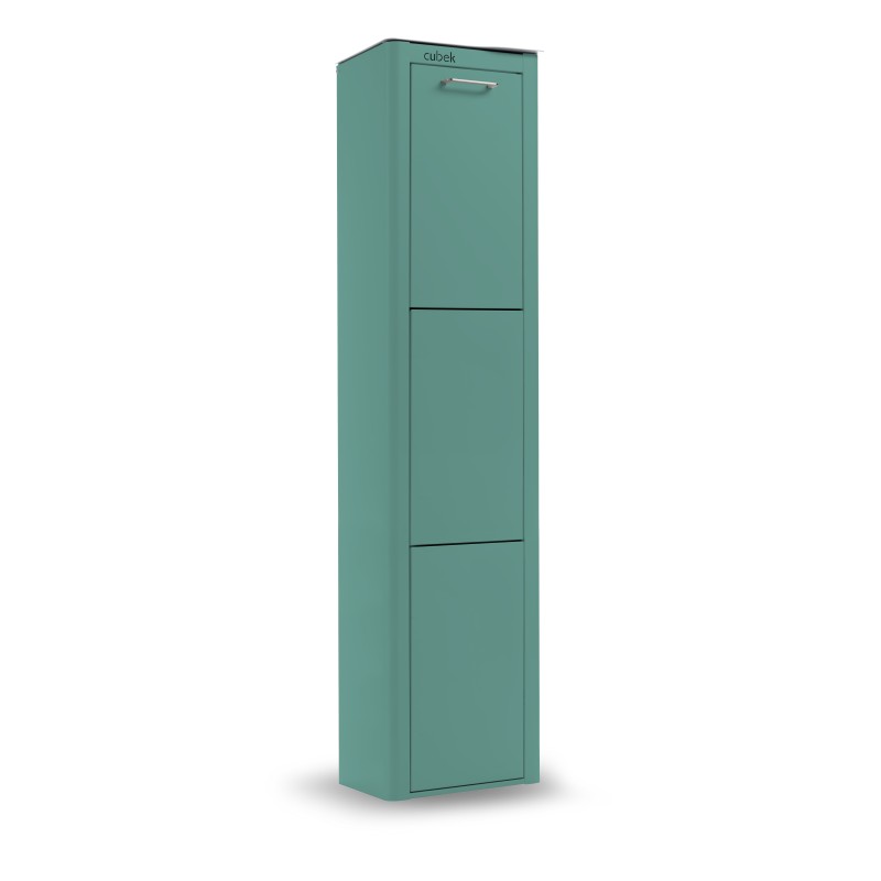 DON HIERRO - Cubo de basura y reciclaje lacado, 3 cubos gran capacidad, CUBEK-