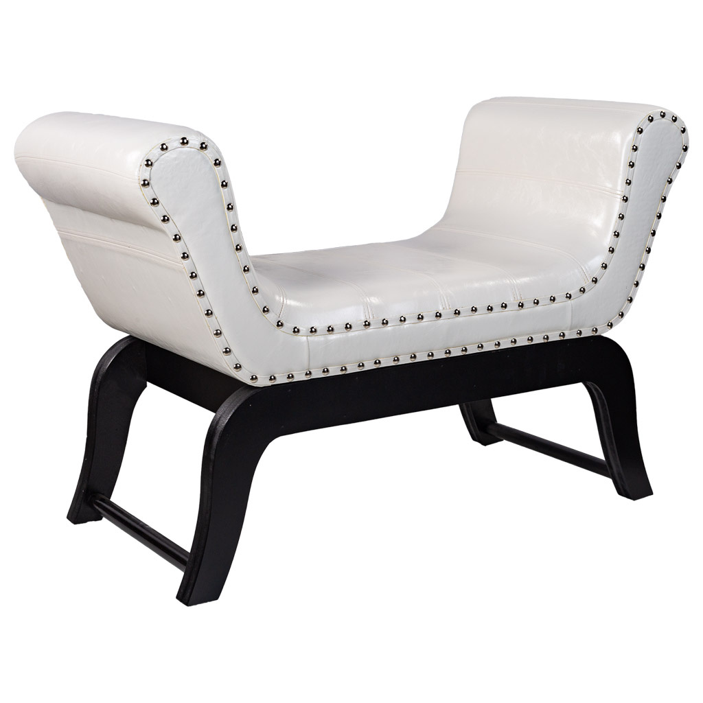 WANDERLUST DECO Banqueta de Polipiel Elegante y Cómoda 90x40x65h Cm para Pufs