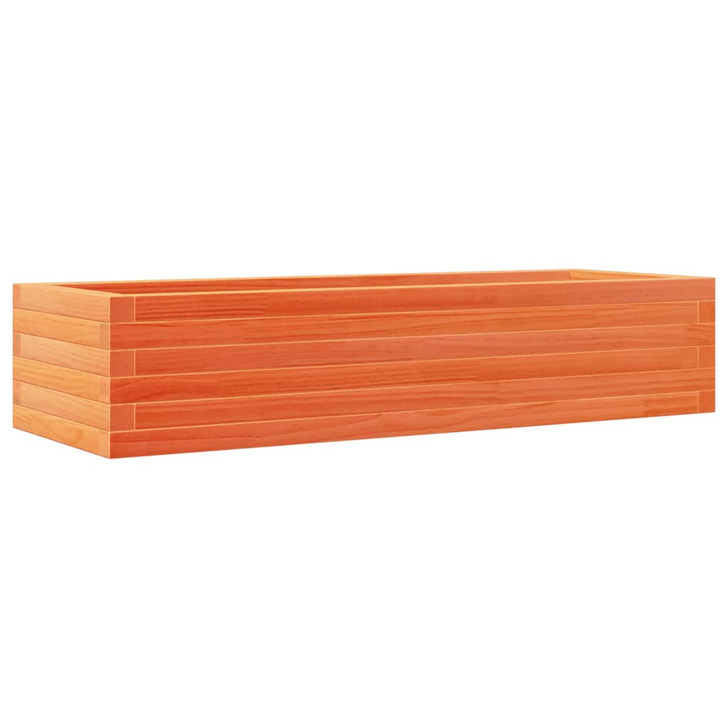 vidaXL Jardinera madera maciza de abeto 110x40x23 cm Color Pino natural,  Blanco,  Marrón cera y mas