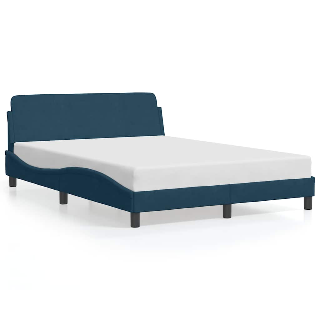 vidaXL Estructura de cama con cabecero Dover terciopelo azul 140x190 cm