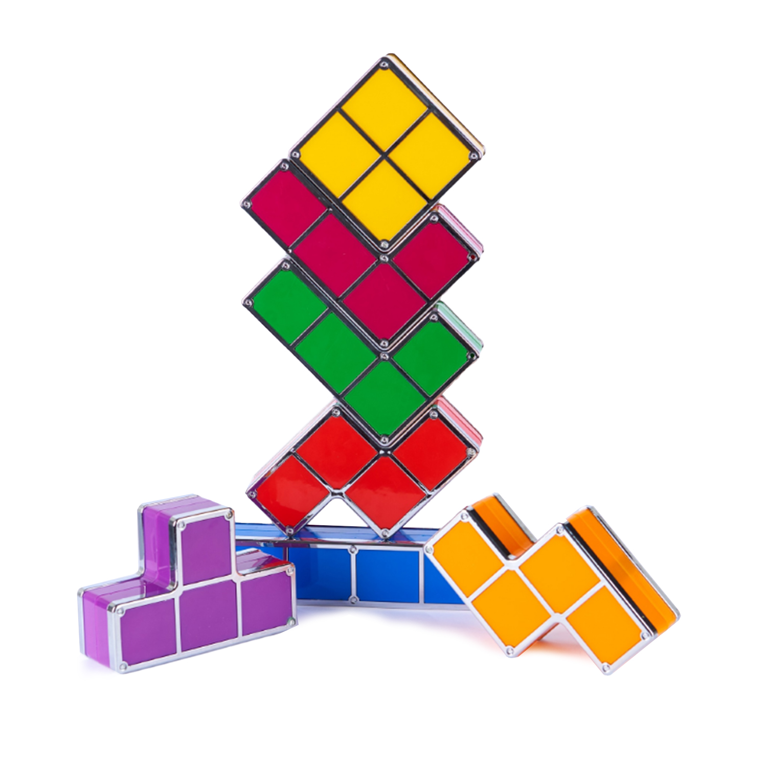 DAM. Lámpara retro Tetris LED multicolor. Junta las piezas y se iluminarán, crea formas libremente. 22x4x20cm.