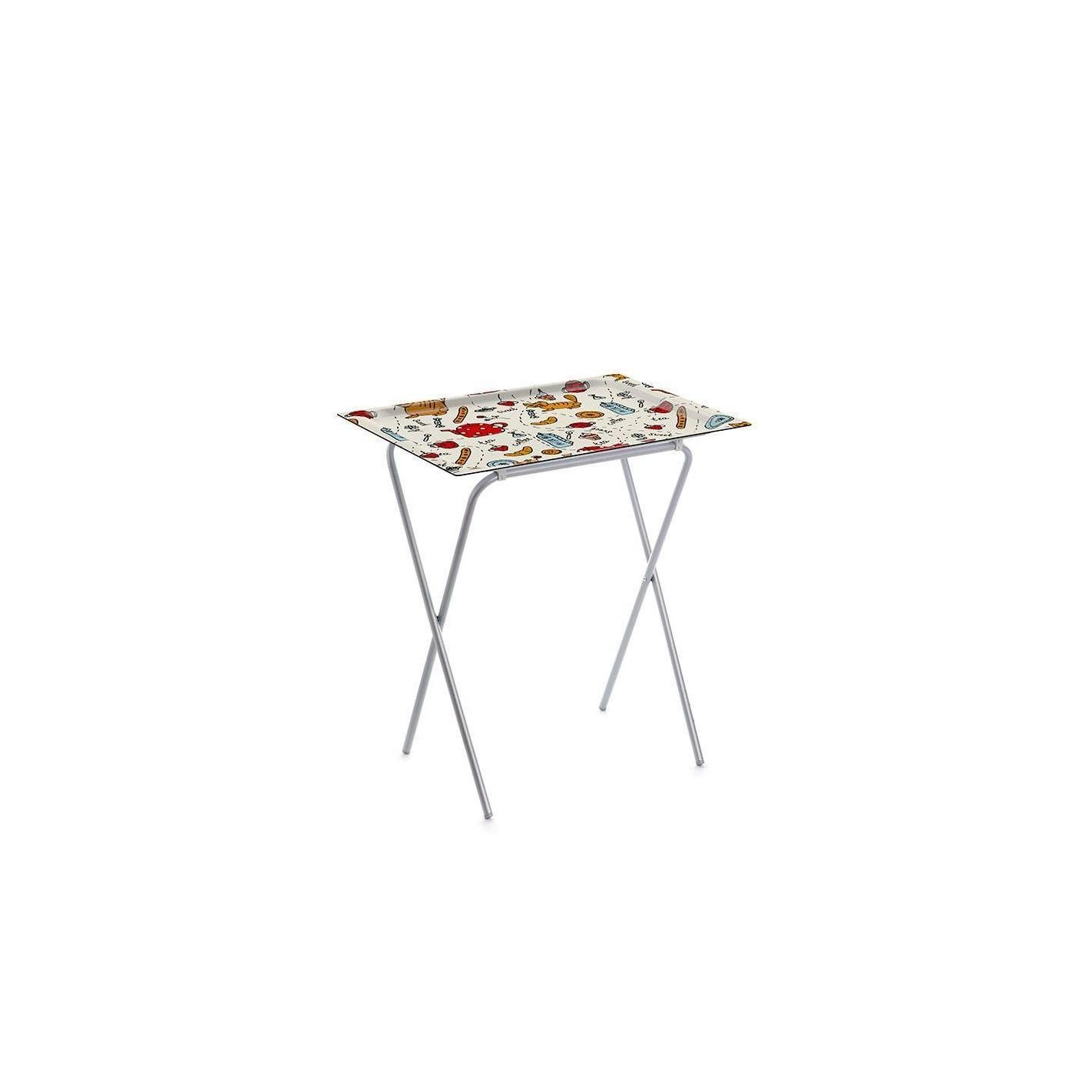 DON HIERRO - Mesa plegable auxiliar ADA con bandeja extraíble para interior y exterior-