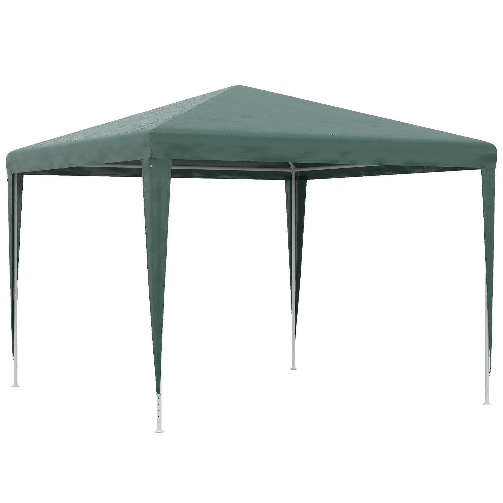 Outsunny Carpa Desmontable 3x3 m Cenador Pabellón de Jardín con 4 Orificios de Drenaje y Marco de Metal Gazebo para Terraza Patio Exterior Camping