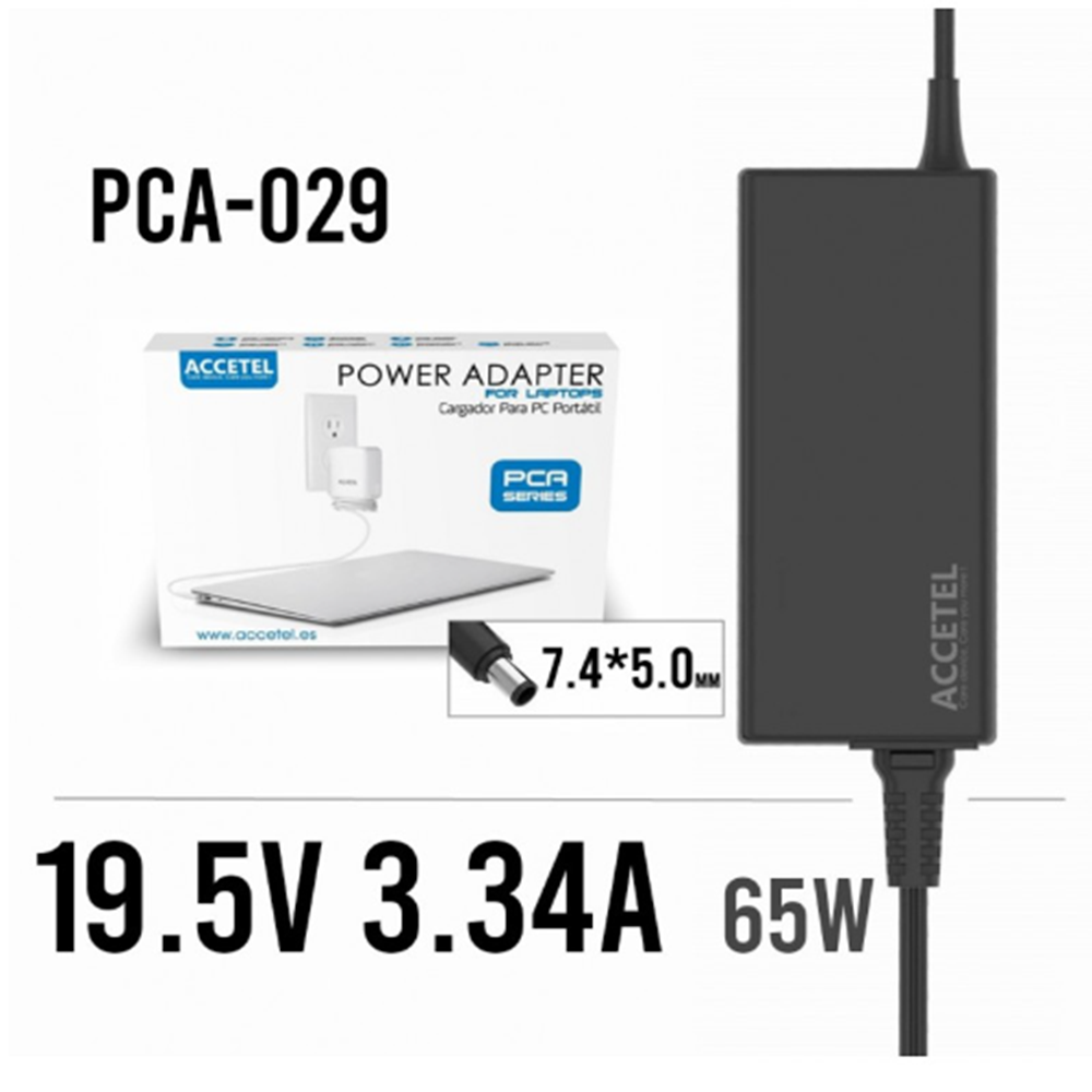 Accetel PCA-029 Cargador Dell 19.5V 3.34A 7.4*5.0mm 65W
