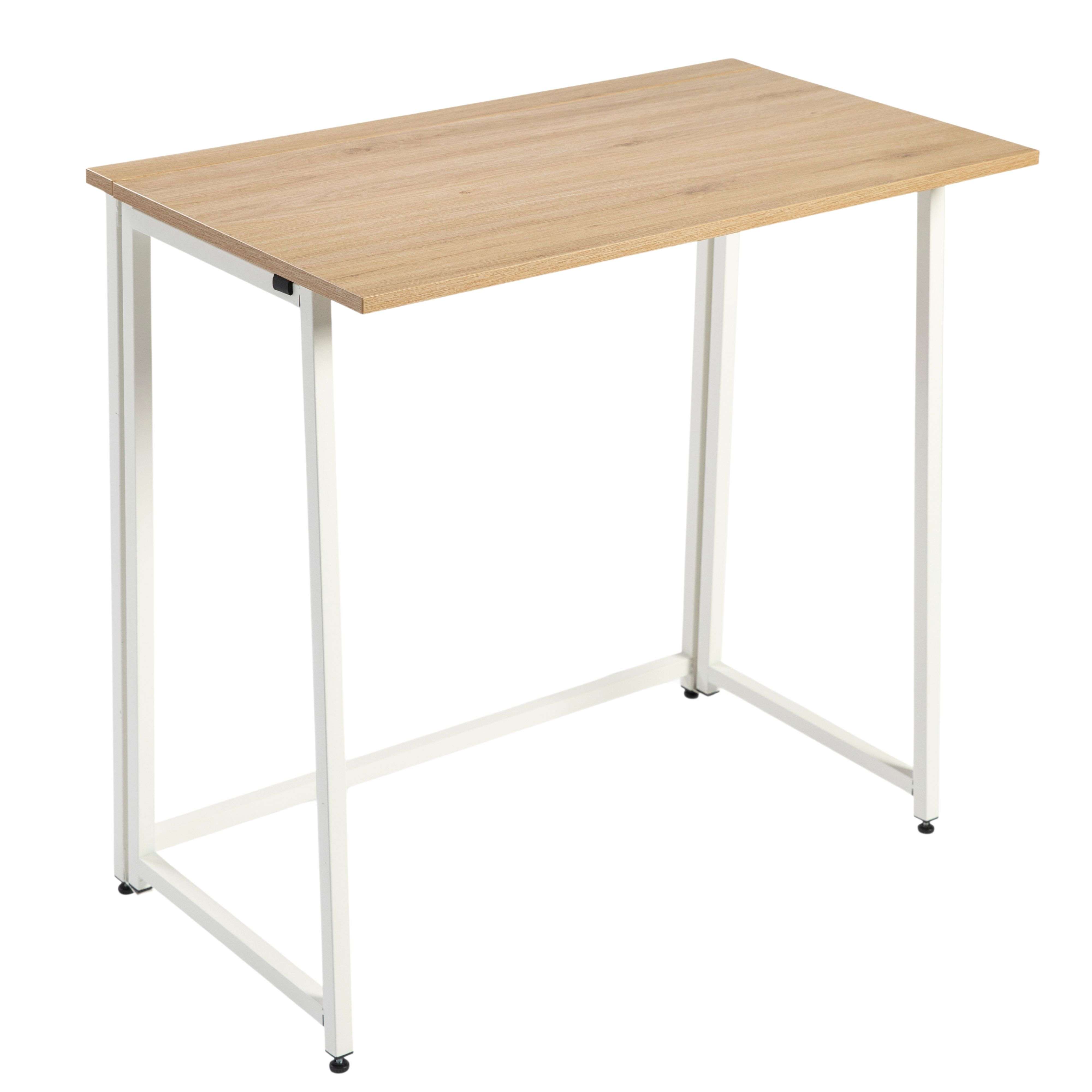 Miroytengo Mesa Escritorio Plegable Rade Oficina Blanco o Roble/Blanco