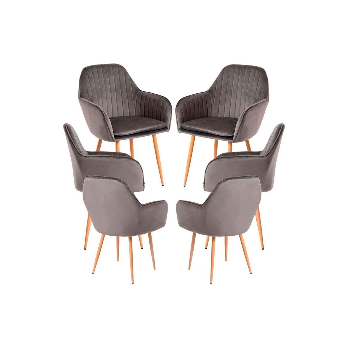 Regalos Miguel - Packs Sillas Comedor - Pack 6 Sillas Chic - Gris oscuro