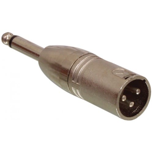 CABLEPELADO Adaptador XLR Mono 3 Pin Macho - Jack 6.35 Macho | Adaptador XLR a Jack | Apto para mezcladores, micrófonos, amplificadores, ecualizador, teclados, guitarras, piano eléctrico, etc