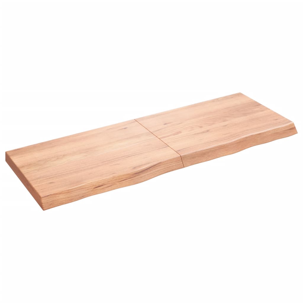 Vidaxl Estante de Pared de Madera Roble Tratada 140x50x(2-6)cm Natural