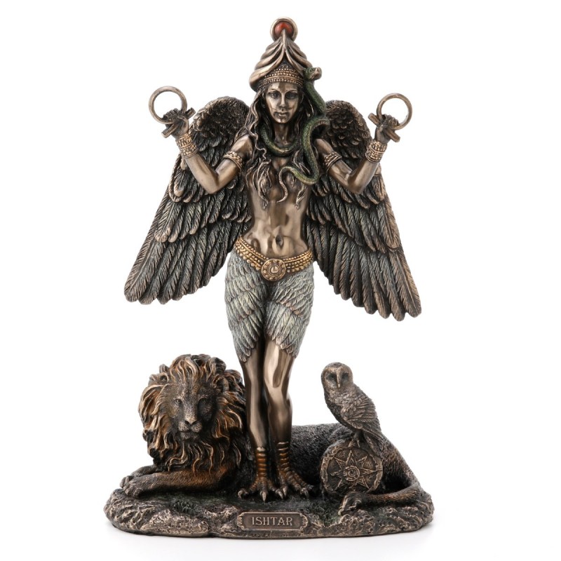 SIGNES GRIMALT Figura Diosa Ishtar Dorado de Resina | Figura de Persona Figuras De Resina Para Jardin Decoración