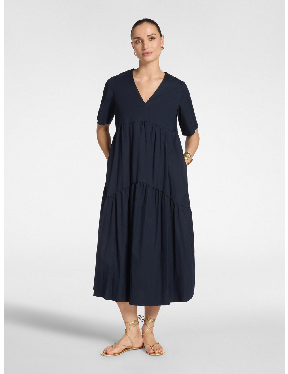 Elena Mirò - Vestido midi con volantes