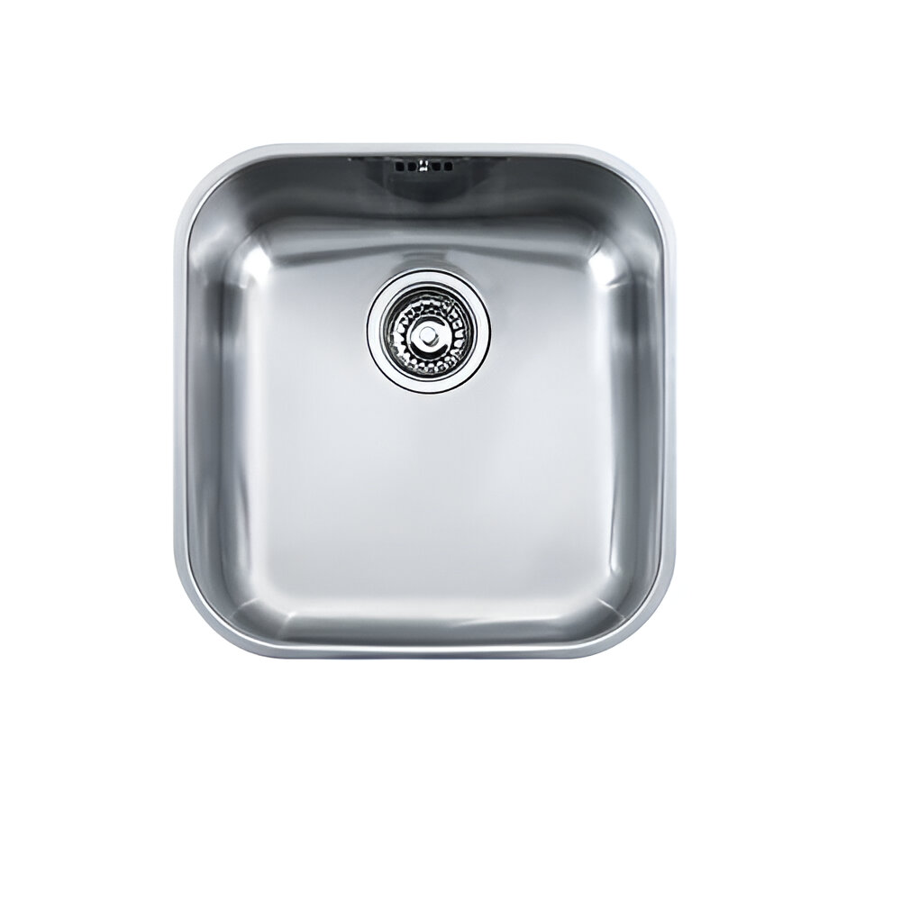 Fregadero Bajo Encimera Mepamsa Square 40.40 | 40x40 cm, Acero Inoxidable, Válvula y Rebosadero, Para Mueble de 60 cm