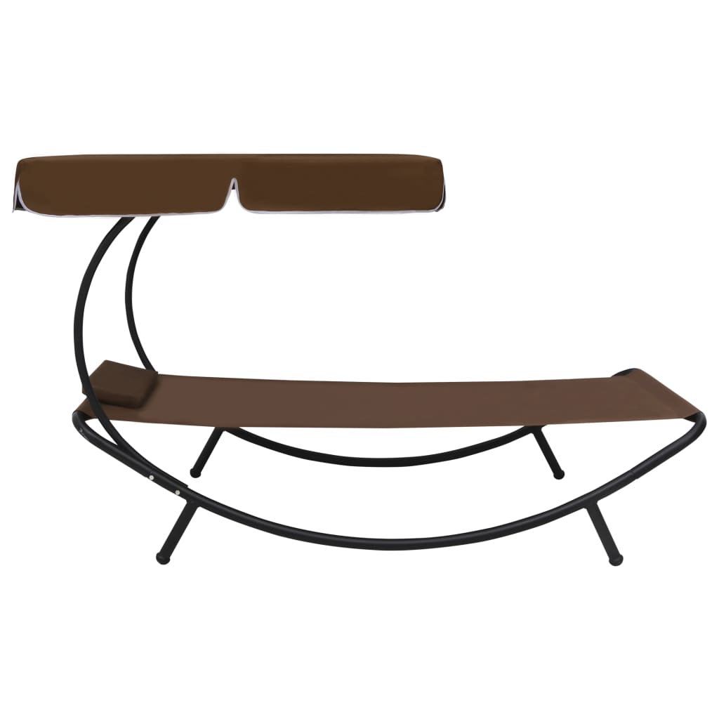 Vidaxl Tumbona de Jardín con Toldo y Cojín 200x90x112 Cm