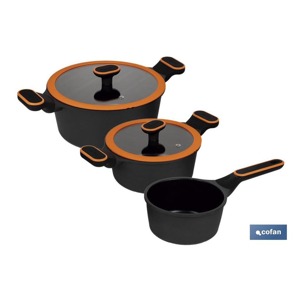 COFAN - Batería de Cocina Full Induction | 3 Piezas | Aluminio Fundido