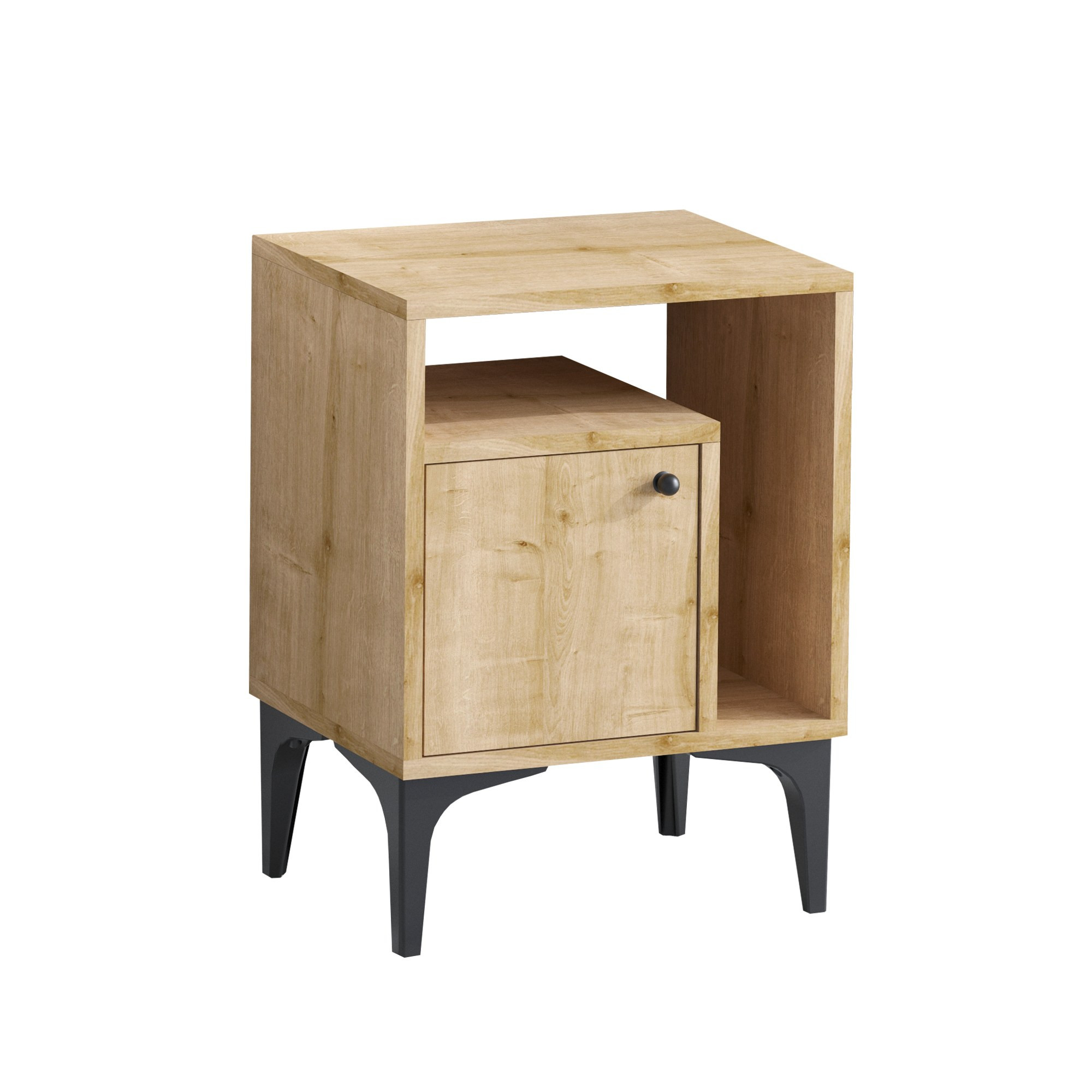 Habitat y Jardin - Mesilla de noche de madera "Nuno" - 40 x 35 x 55 cm - Beige