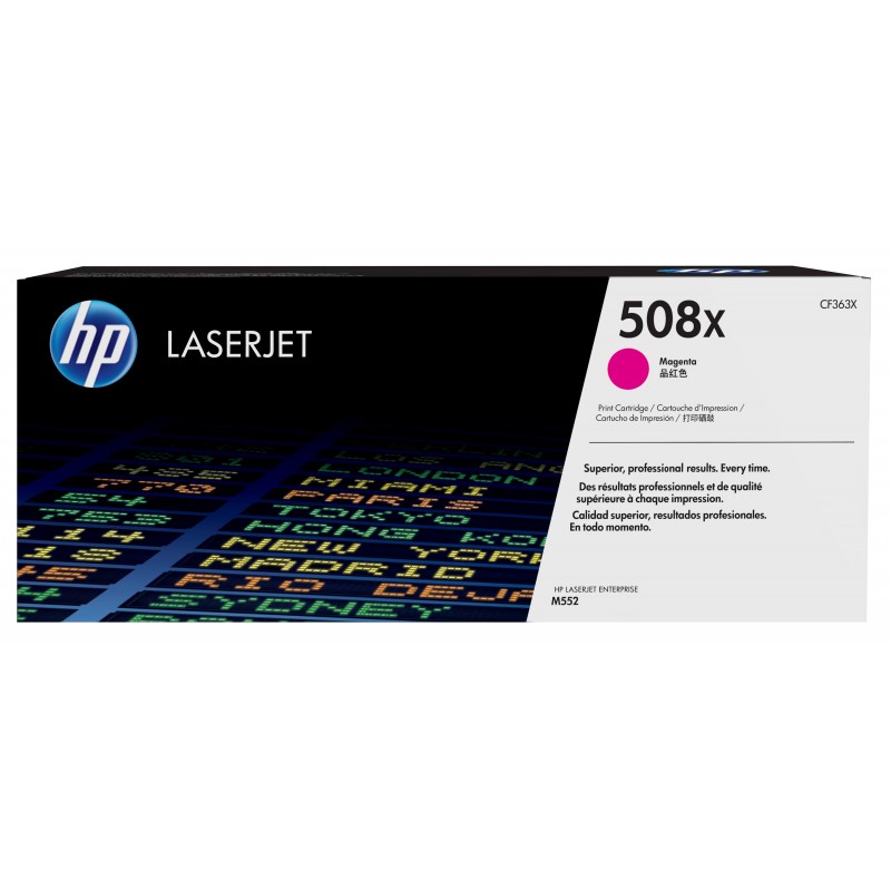 HP - Cartucho de tóner original LaserJet 508X magenta de alta capacidad CF363X