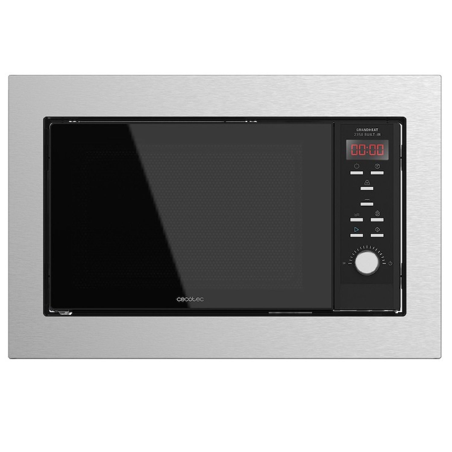Cecotec Microondas encastrable Digital GrandHeat 2350 Built-In SteelBlack. 900W, Integrable, 23 Litros, Grill