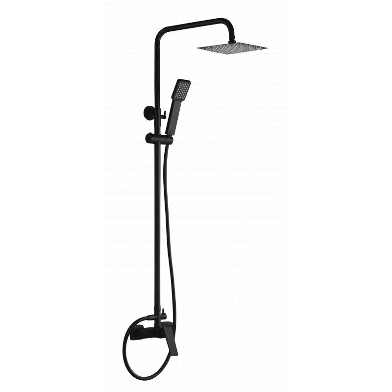 Imex Art BDAR025/NG columna de ducha moderna extensible con acabado negro mate