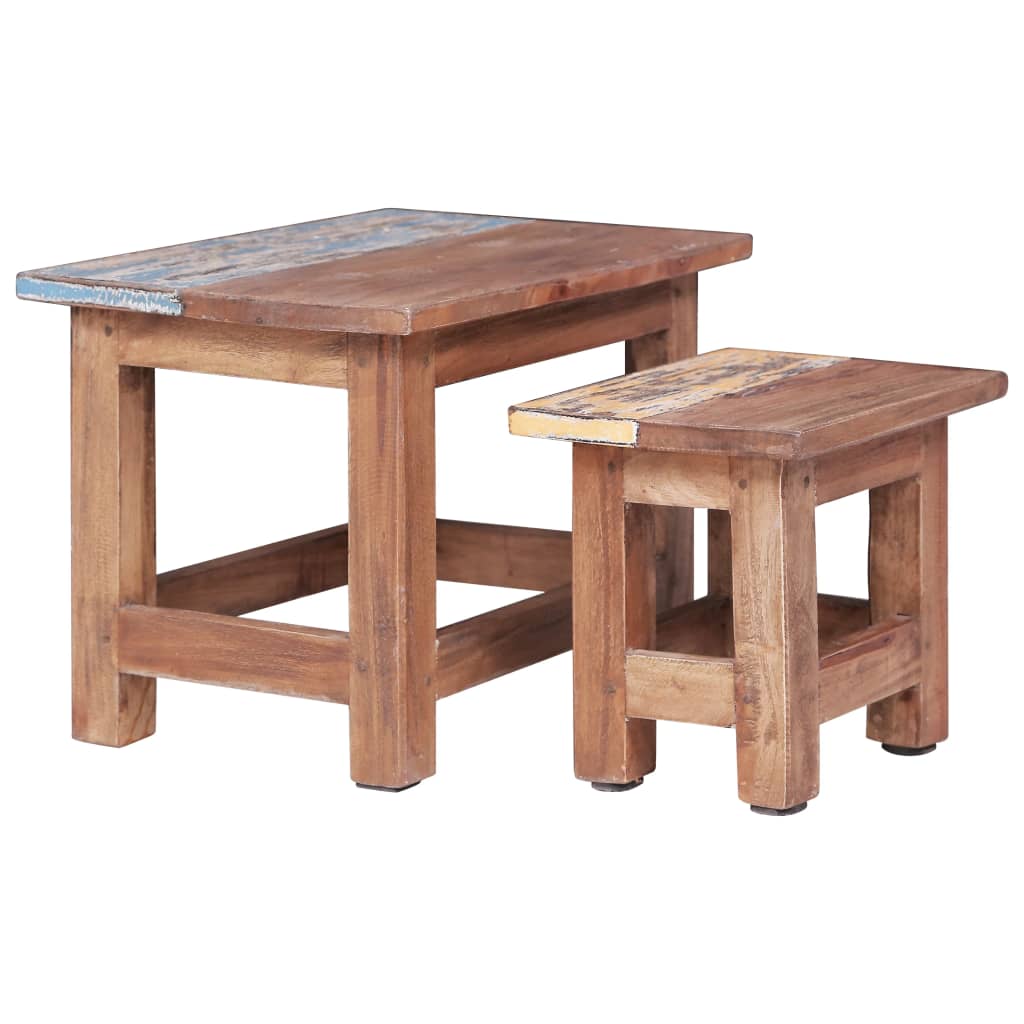 Mesa Apilable Vidaxl de Madera Maciza Reciclada