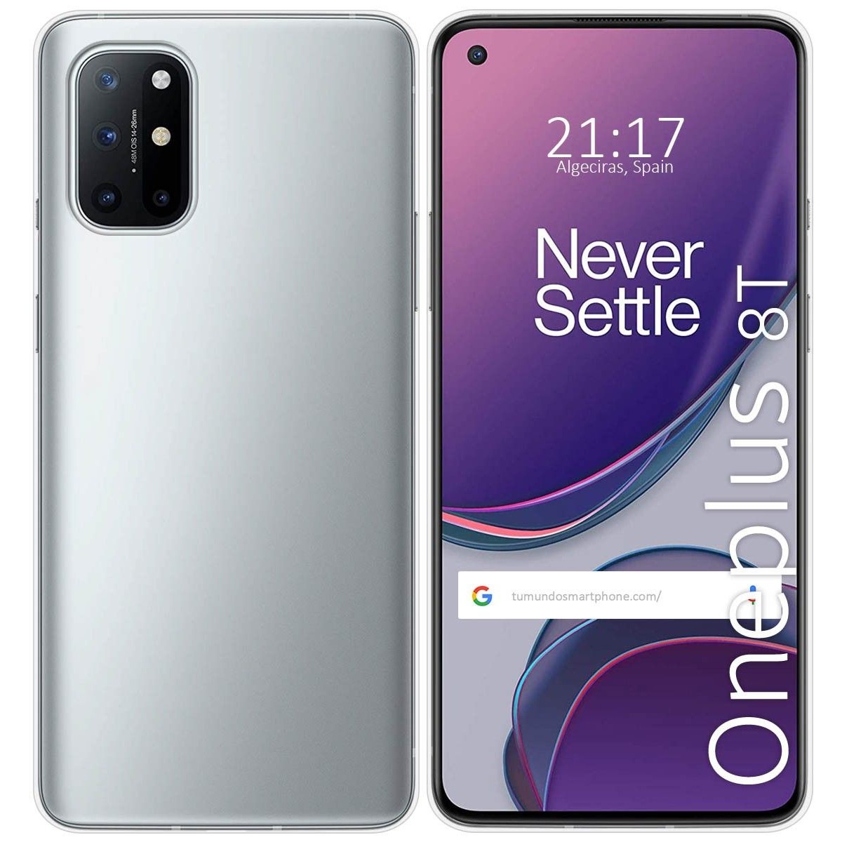 Tumundosmartphone Funda Silicona Gel TPU Transparente para OnePlus 8T 5G